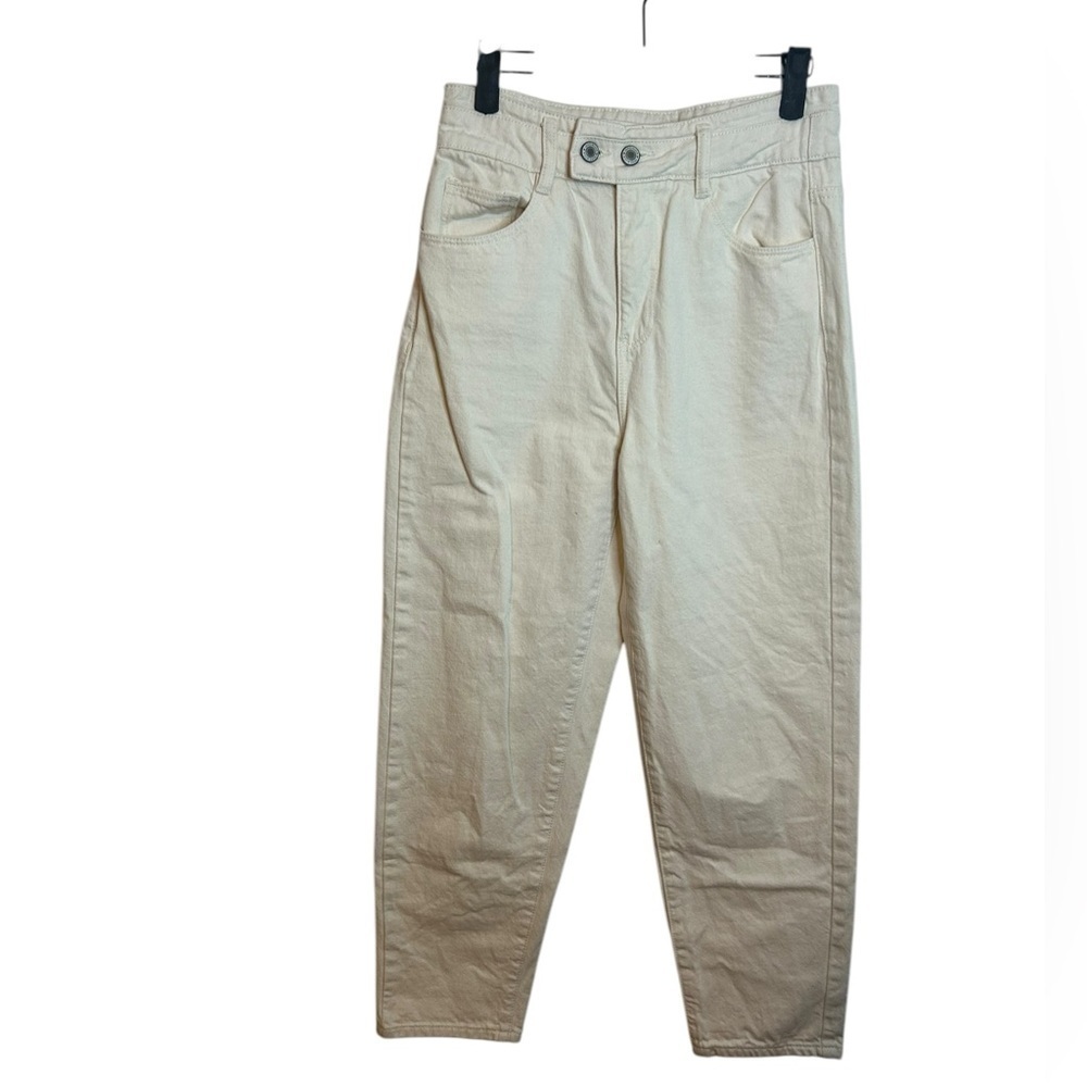 Vero Moda Cream High Waisted Tapered Leg Jeans